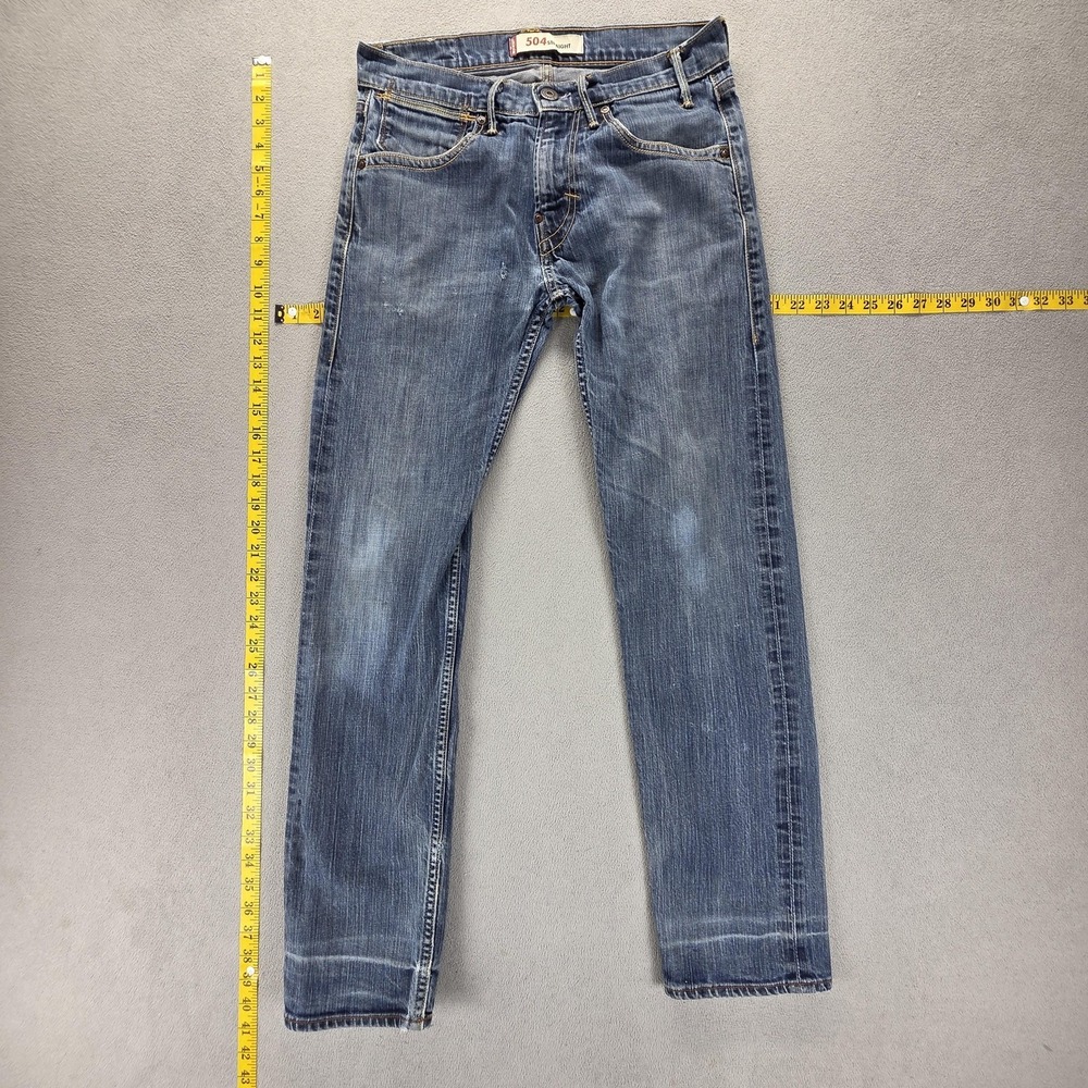 Vintage Levis 504 Jeans Mens 29x32 Blue Straight Engineered Zip Fly Medium Wash‎